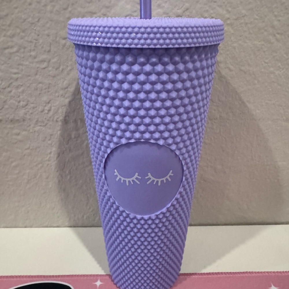 Purple Textured Tumbler with Straw - Picture 2 of 2